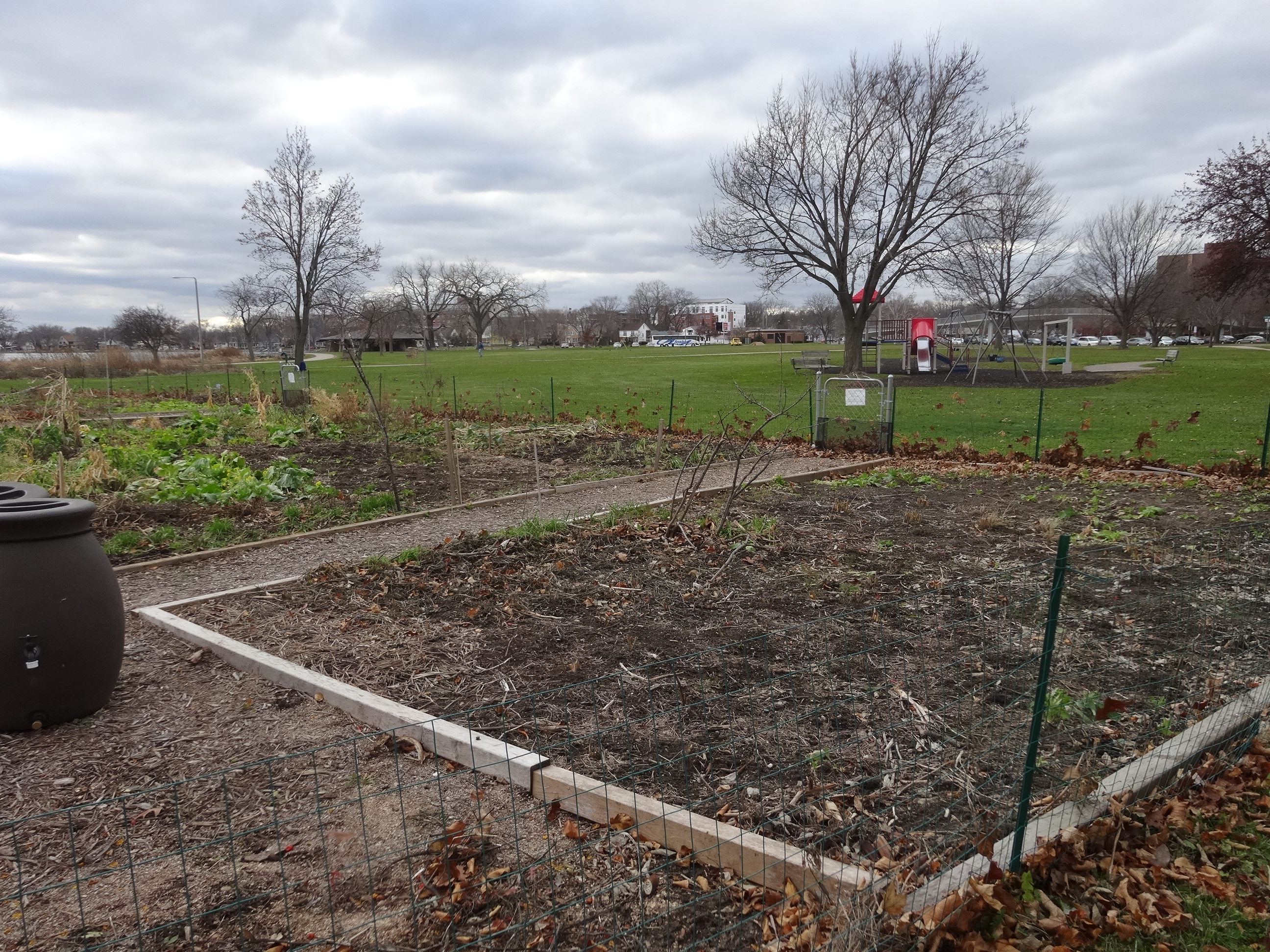 Distance to the new playground from the gardens is more than 100 yards. 